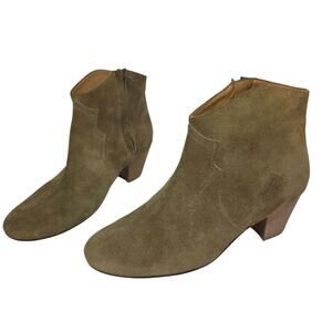 Isabel Marant Sz FR 38 US8  Olive Suede Western Cowgirl Ankle Booties Luxury